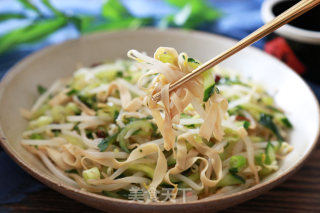 Cucumber Dried Tofu Mixed with Bean Sprouts recipe