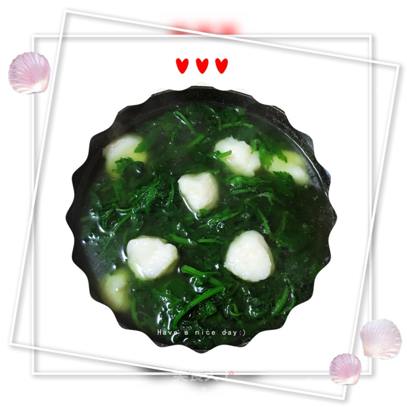 Chrysanthemum Leaf Fishball Soup recipe