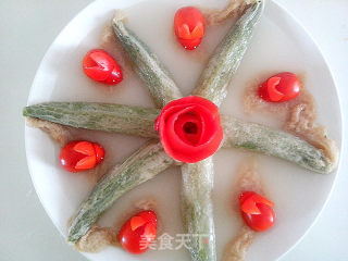 Bamboo Fungus Stuffed Okra recipe