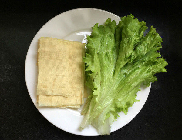 Tofu Skin Lettuce Chicken Wraps recipe