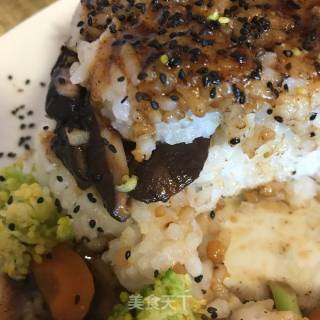 Teriyaki Chicken Drumstick Rice with Garlic and Shiitake Mushroom recipe