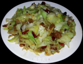 Stir-fried Cabbage with Oil Residue recipe