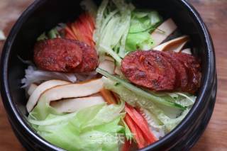 Bibimbap with Chinese Sausage recipe