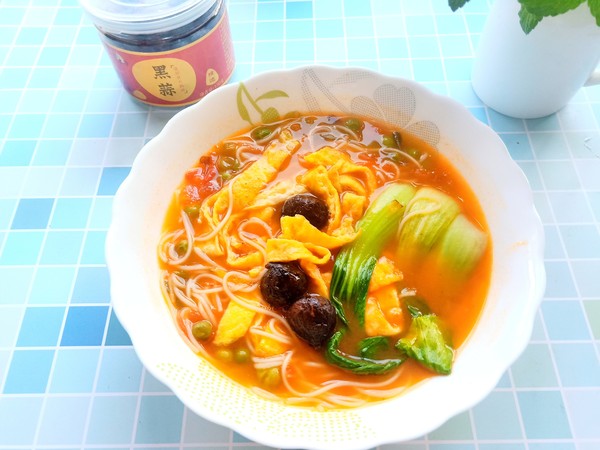 Black Garlic Red Noodle Soup recipe