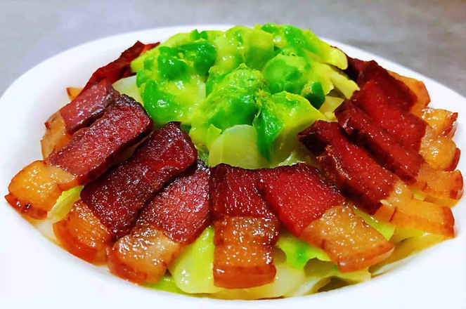 [la Jin Chun Lai] Stir-fried Bacon with Vegetables recipe