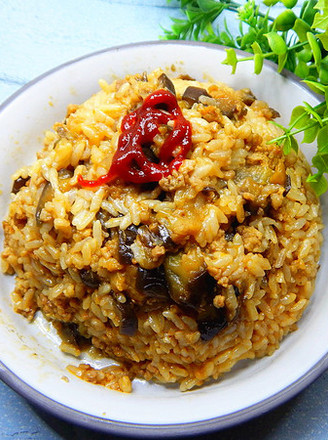 Braised Rice with Minced Meat and Eggplant recipe