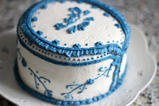 #四session Baking Contest and It's Love to Eat Festival#hand-painted Cheongsam Blue and White Porcelain Cake recipe