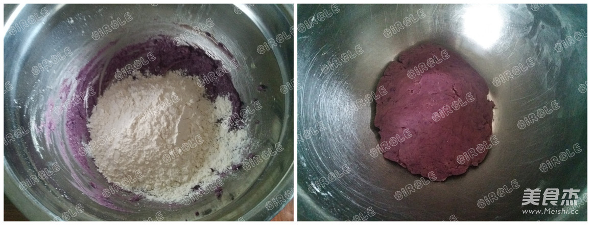 Purple Sweet Potato Sakura Biscuits recipe