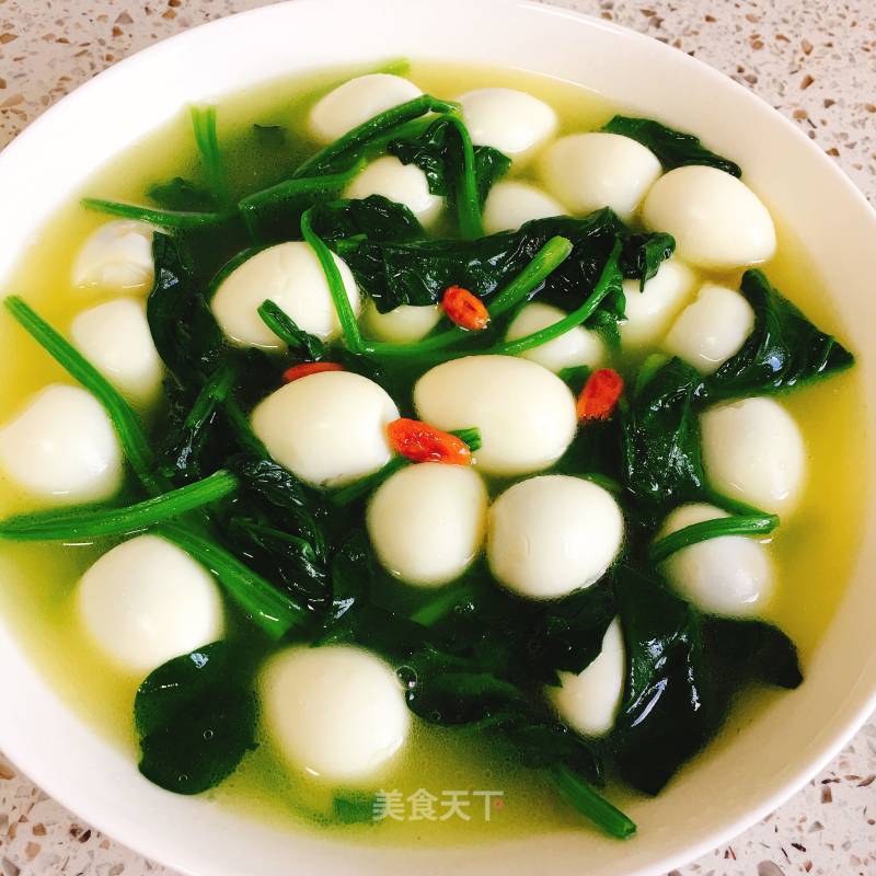 Spinach Quail Eggs recipe