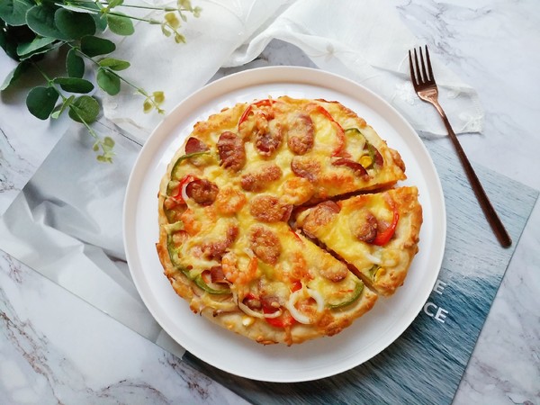 Beef Sausage Seafood Pizza recipe