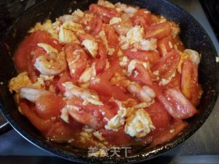 Stir-fried Tomatoes with Eggs and Shrimp recipe