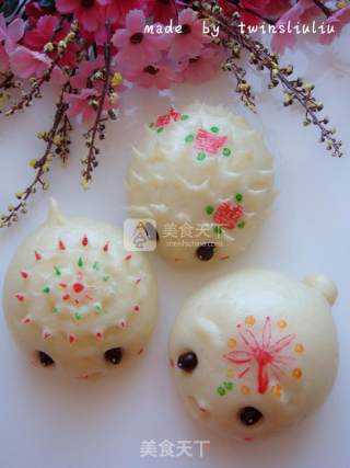 Hedgehog Mouse Patterned Steamed Buns (red Bean Paste Buns) recipe