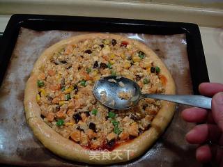 Grilled Chicken Baked Rice Pizza recipe