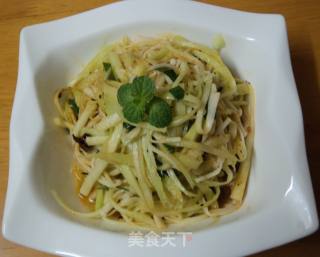 Fresh Cold Dish ------ Enoki Mushroom Mixed with Broccoli Stem recipe