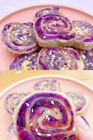 Purple Sweet Potato Floss Hand Cake