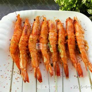 #aca烤明星大赛# Spicy Grilled Shrimp recipe