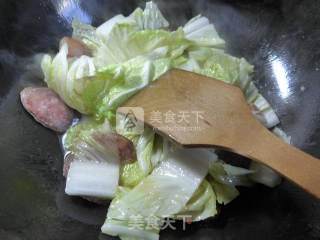 Stir-fried Cabbage with Hot Pepper and Spicy Sausage recipe