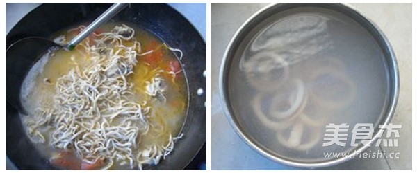 Chicken Soup Squid Noodles recipe