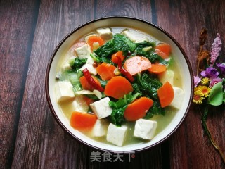 Stewed Tofu with Carrot and Cabbage recipe