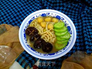 Mushroom Chicken Ball Noodle recipe