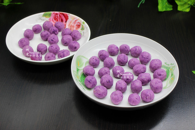 Purple Sweet Potato Meatballs recipe