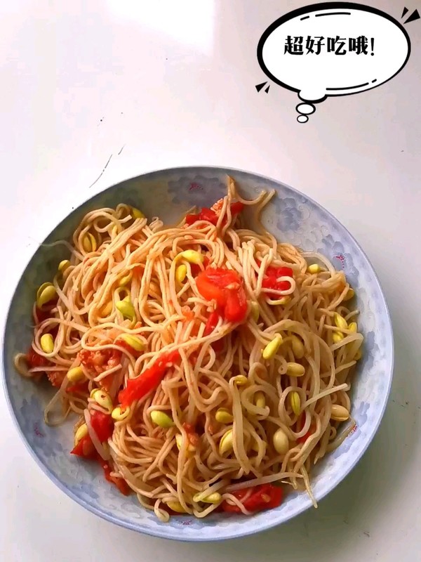 Bean Sprouts Tomato Egg Noodles recipe