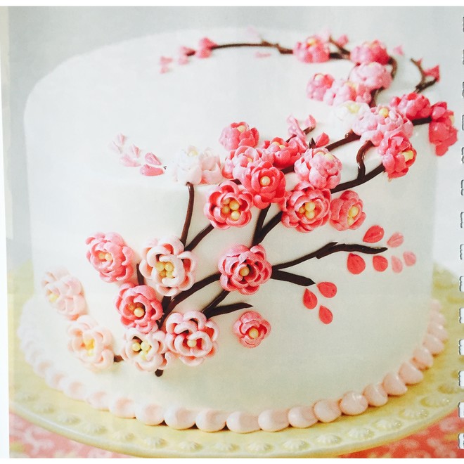 Plum Blossoms in The Purple Book Decorated with Cream Frosting recipe