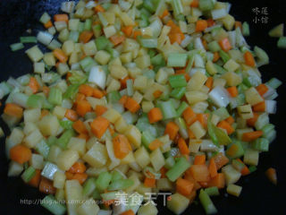 Vegetarian Fried Carrots, Celery, Diced Potatoes recipe