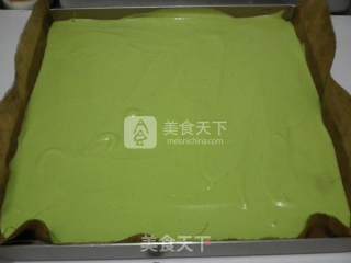 #aca烤明星大赛#spinach Cake Roll recipe