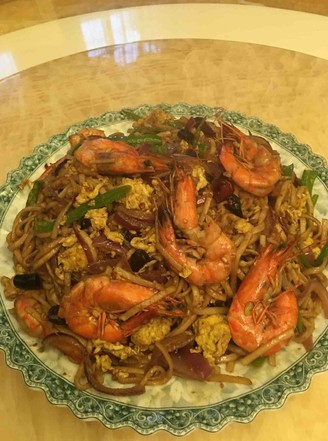 Fried Noodles with Prawns recipe