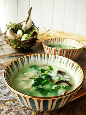 Wild Vegetables and Pork Congee recipe