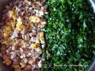 Chives Cooked Meat and Egg Zygote recipe