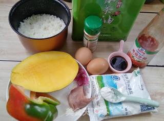 Mango Pork Omelet Rice recipe