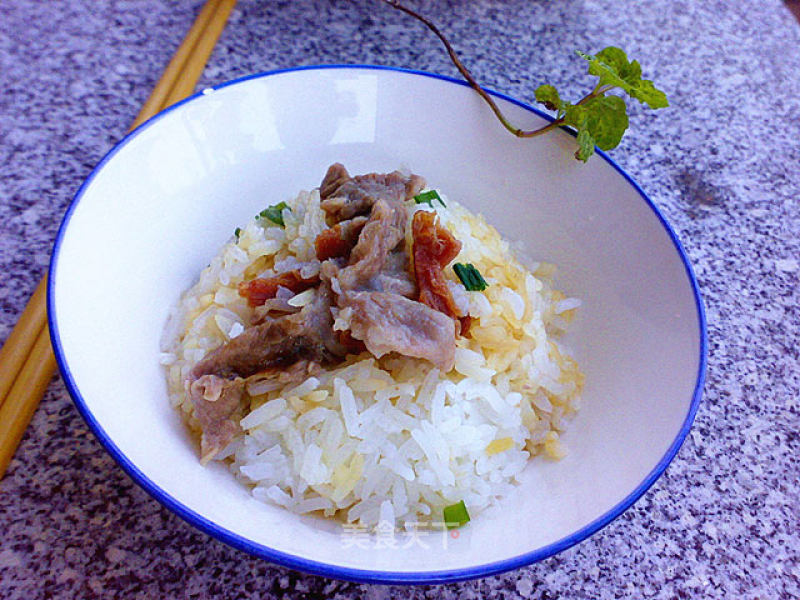 Baked Rice with Sliced Pork and Ham recipe