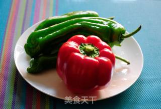 Stir-fried Bacon with Green and Red Pepper recipe