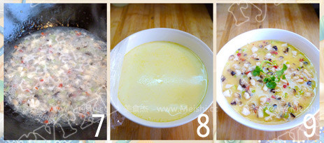 Colorful Steamed Custard with Fresh Shells recipe