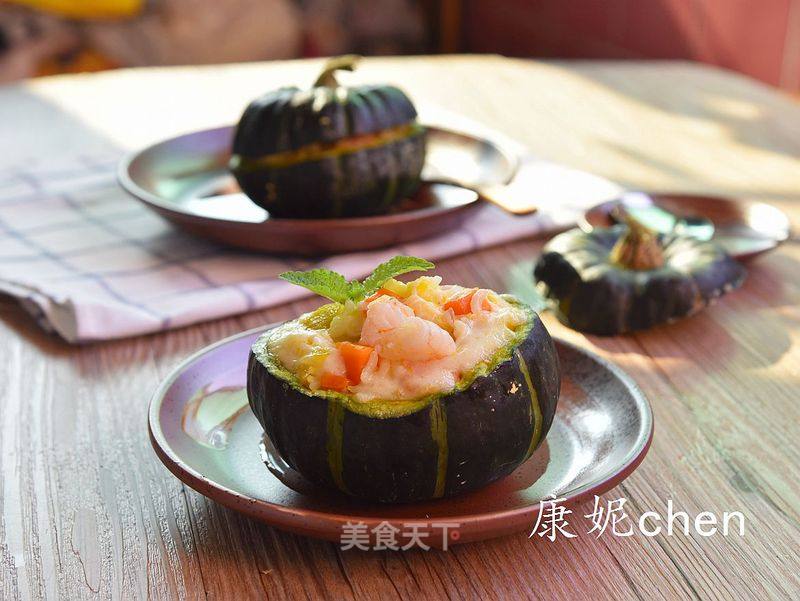 #aca烤明星大赛# Pumpkin and Shrimp Baked Rice recipe