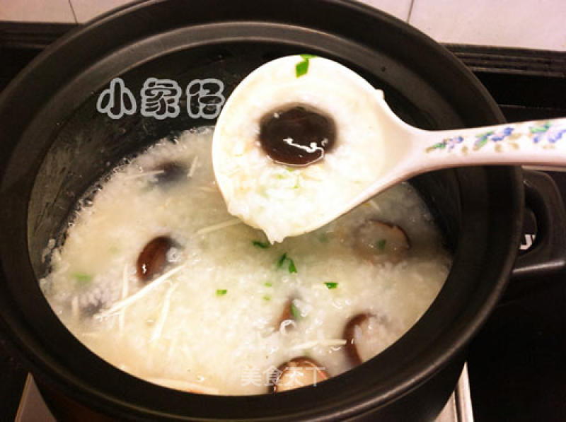Zizania Shrimp and Shiitake Mushroom Congee recipe