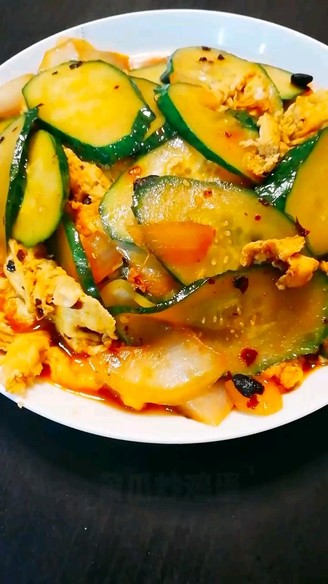 Laoganma Version Cucumber Scrambled Eggs recipe