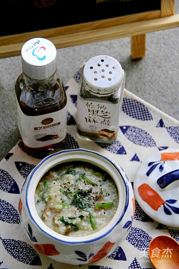 Spinach and Pork Liver Congee recipe