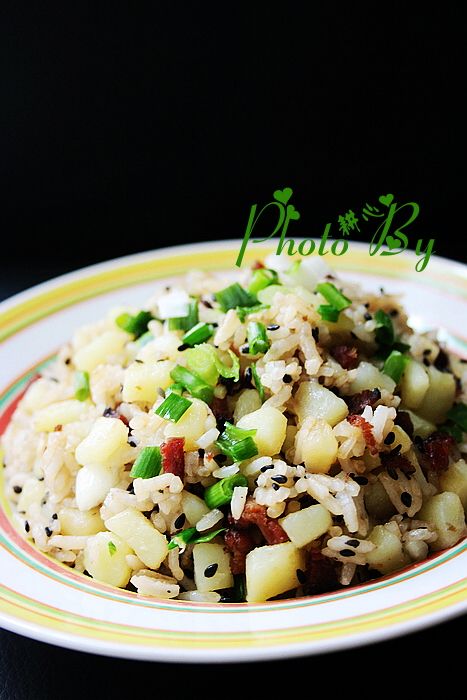 Bacon and Potato Fried Rice recipe