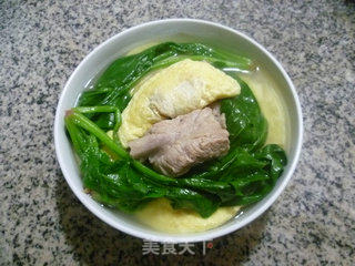 Spinach and Egg Dumplings Spare Rib Soup recipe