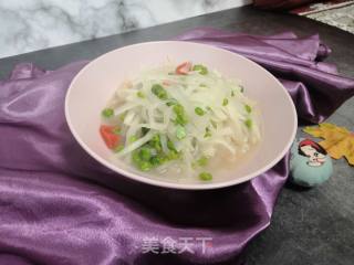 Fried Radish with Peas recipe