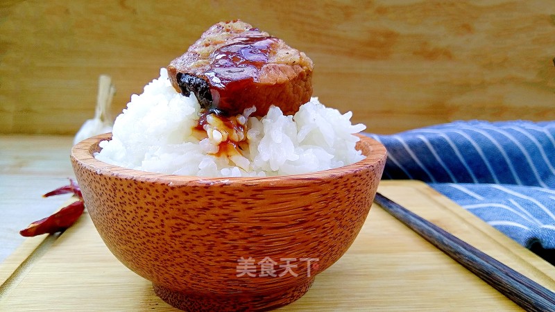 #信之美五常大米试吃#teriyaki Pork Ribs Rice (microwave) recipe