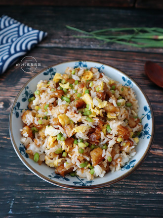 Fried Rice with Fritters and Egg recipe