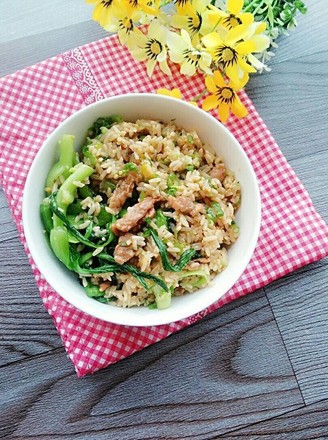 Fried Rice with Sliced Pork and Cabbage recipe