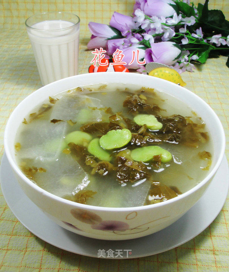Pickled Vegetables, Broad Beans and Winter Melon Soup recipe