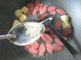 Boiled Vermicelli with Small Oil Tofu and Ham recipe