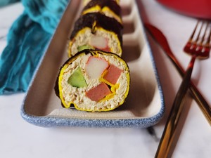 🔥guan Xiaotong Same Style‼ ️low-calorie Rice-free Sushi. Maxim Non-stick Pan recipe