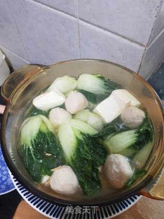 Green Vegetable Tofu Meatball Soup recipe